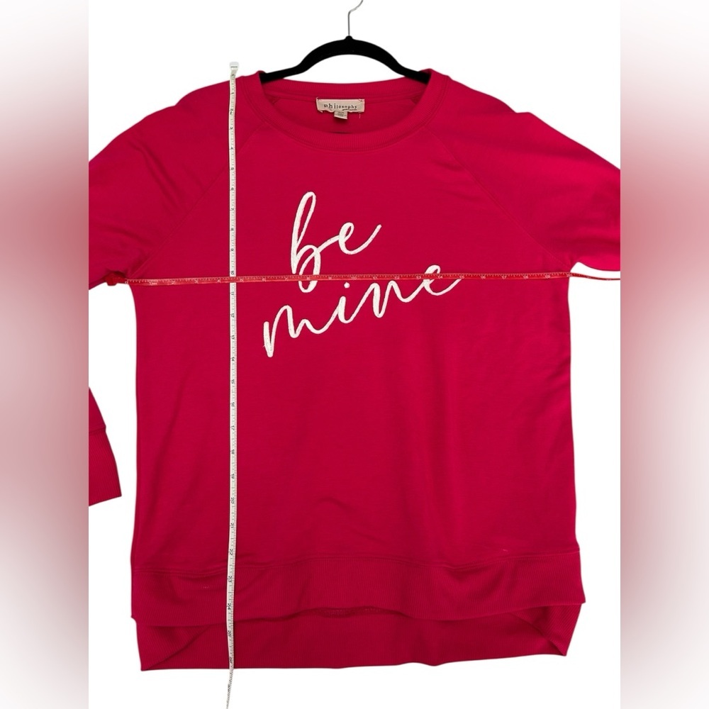 Philosophy Women’s Medium Pink 'Be Mine' Valentines Sweatshirt soft cozy comfy - Picture 4 of 5